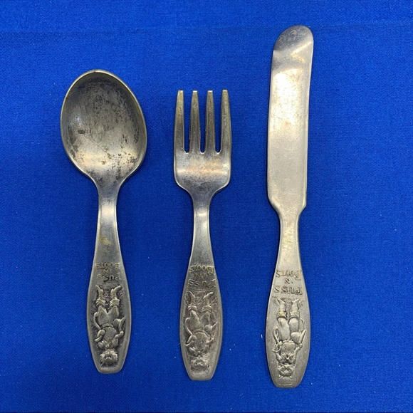 Vintage Kitchen Vintage Puss In Boots Regal Silver Co Childs Set